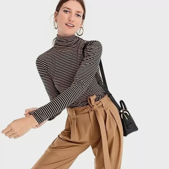 J. Crew Sweaters - J. Crew Cotton Tissue Turtleneck Stripe T-Shirt
